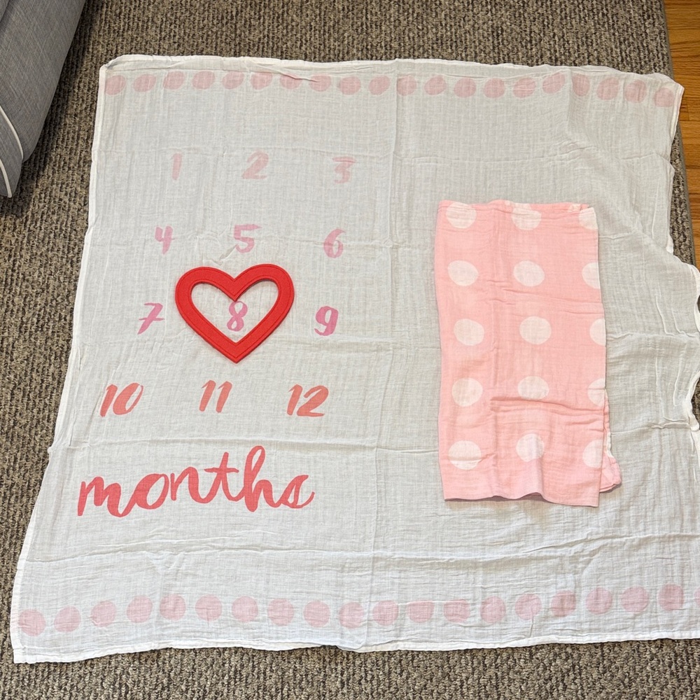 Pink and Baby Girl Milestone Blanket